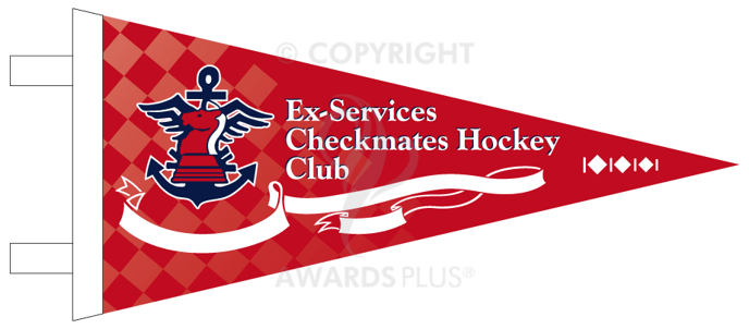 Ex-Services-Checkmates-Hokey-Club-Sporting Pennant Design